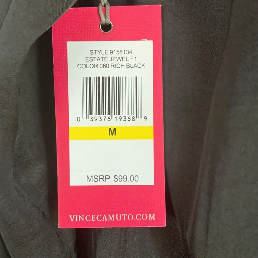 {Vince Camuto} Black Embellished Long Sleeve Blouse - Picture 6 of 6